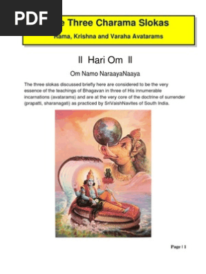 The Three Charama Slokas An Introductory Discussion Sita Ramayana the three charama slokas an