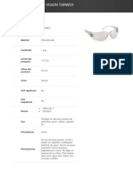 Ficha Técnica Lentes de Seguridad TARWEX