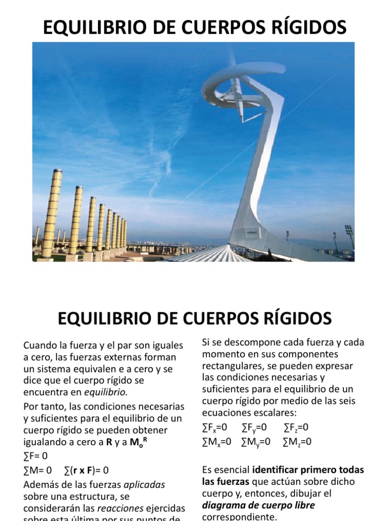 Equilibrio de Cuerpo Rigidos | PDF | Vector Euclidiano | Fuerza