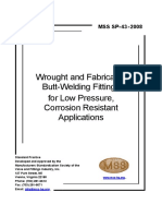 MSS SP 43 Wrought and Fabricated Butt Welding Fittings For Low Pressure Corrosion Resistant Applications Standard Practice