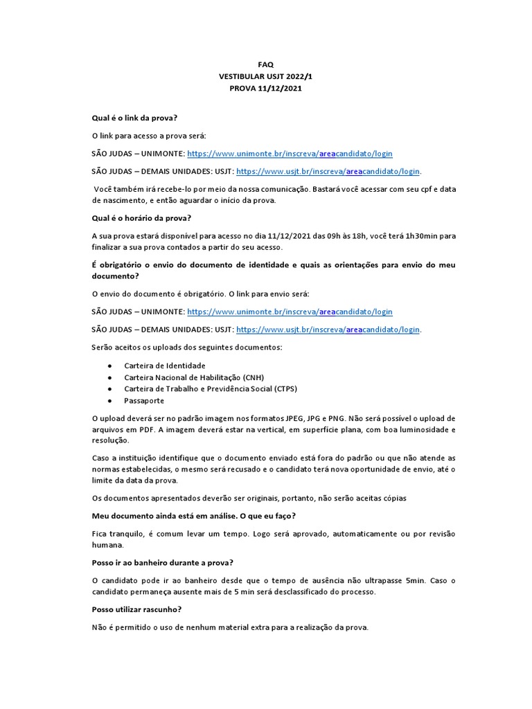 Faq São Judas Ulife Redação, PDF