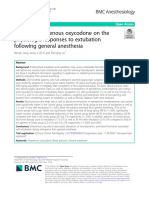 Effect of Intravenous Oxycodone On The Physiologic Responses To Extubation Following General Anesthesia