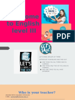 English Level III Introduction