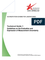 Sac Singlas Technical Guide 1 A Guidelines On The Evaluation and Expression of Measurement Uncertainty Second Edition March 2001