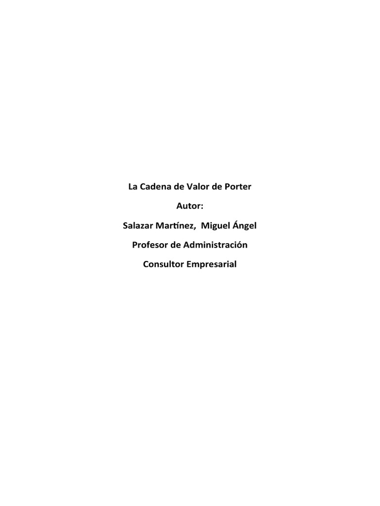 Cadena de Valor de Porter | Descargar gratis PDF | Cadena de valor ...