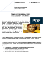 Nicolas Cruz Historia 1 Polifonía Eclesiástica - Òrganums y Sus Tipos