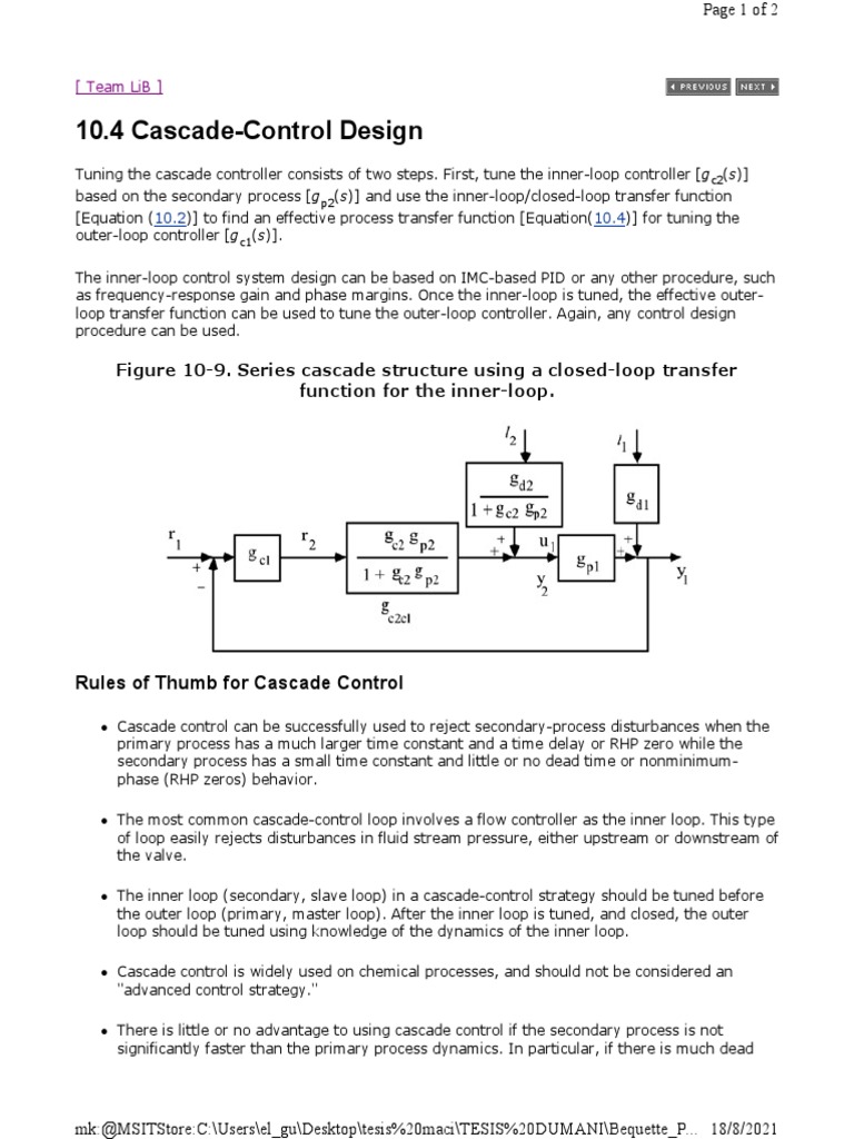 3 Cascade Control Design Download Free Pdf Control Theory Applied