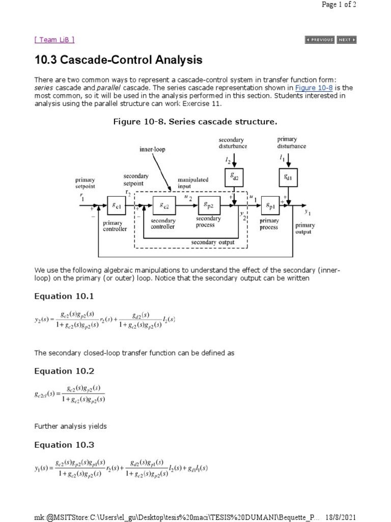 2 Cascade-Control Analysis | PDF