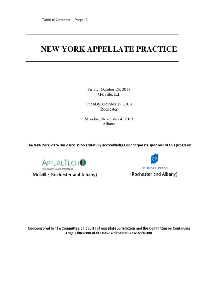 Appellate Practice NYSBA - 805 Pages | PDF | Appeal | New York Supreme Court