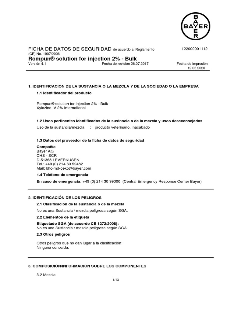 Rompun | PDF | Agua | Combustión