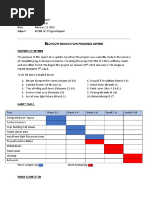 progress report
