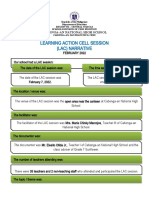 Learning Action Cell Session (Lac) Narrative: Cabonga-An National High School