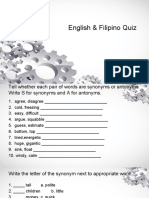 English & Filipino Quiz