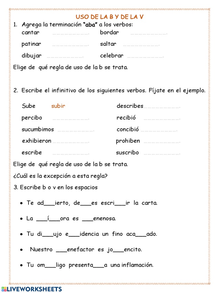 Uso de La B y V Cuarto Grado | PDF