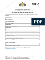 FRR-6 Record of Personal Property - Form v.1