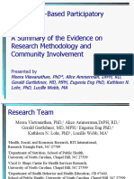 Community-Based Participatory Research: A Summary of The Evidence On Research Methodology and Community Involvement