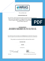 WRAS - Approval Certificate