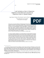 Avoidance and Activation As Keys To Depression - Adaptation of The Behavioral Activation For Depression Scale (BADS) in A Spanish Sample