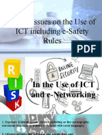 Safety Issues On The Use of ICT Including E-Safety Rules