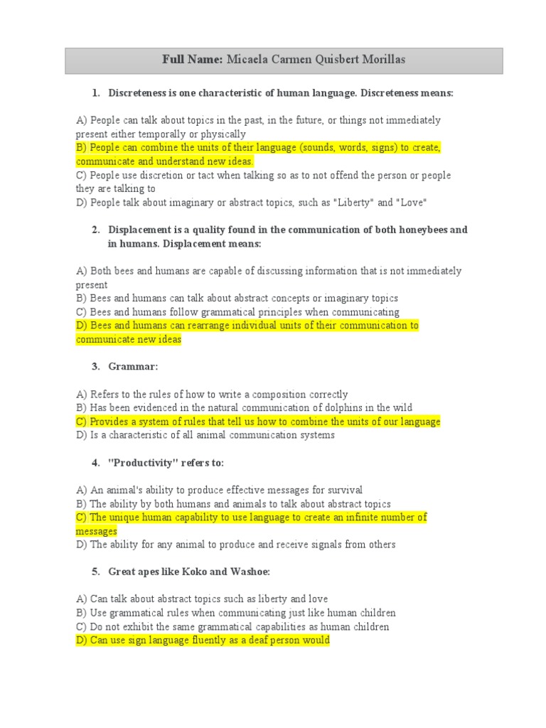 Do animals have language pdf