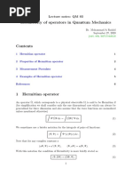 Hermiticity of Operators in Quantum Mechanics: Lecture Notes: QM 03