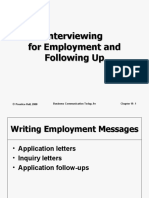 Interviewing For Employment and Following Up