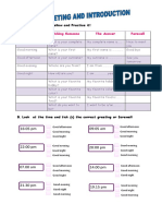 Practice English greetings and introductions