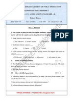 Bangalore North District SSLC Exam 2022, Model Question Paper Set - 01 Subject: Science Max Marks: 80 Time: 3.15 Hrs. Code: 83E No. of Questions: 38