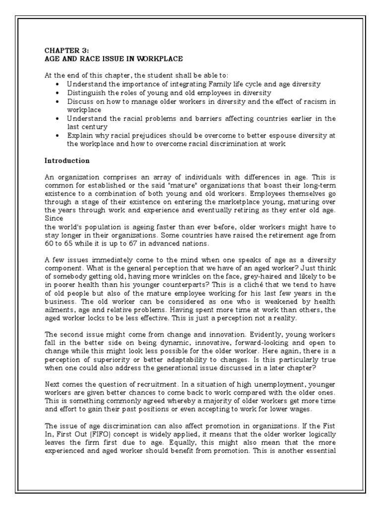 Age and Race Diversity in the Workplace | PDF | Employment ...