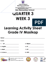 Quarter 3 Week 3: Learning Activity Sheet Grade IV Masikap