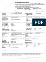 Booking Receipt Notice for Animal Fats Shipment