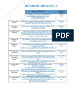 Recent PHD Oppenings in Italain Universities - V4