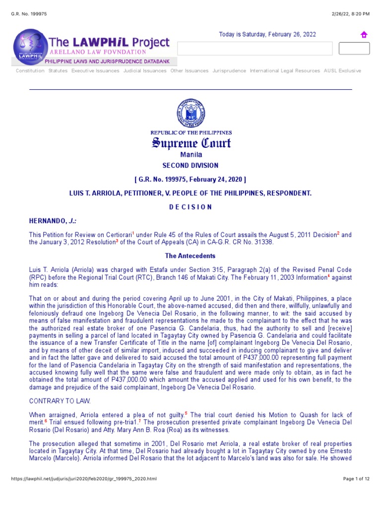 Analysis of a Court Decision Finding the Defendant Guilty of Estafa for