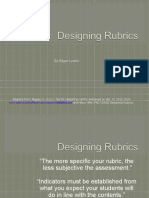 Tips in Designing Rubrics