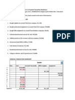 Business Transactions:: Problem #1 Recording Transactions in A Financial Transaction Worksheet