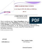 Certificate: (PGT Biology) in Partial Fulfillment of All India Senior School
