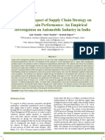 A Study of Impact of Supply Chain Strategy On Supp