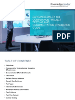 Sarbanes-Oxley 404 Compliance Project Testing and Documentation Standards Guide