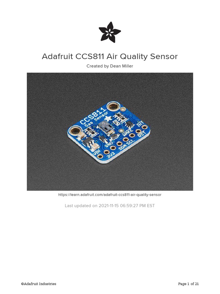 Adafruit Ccs811 Air Quality Sensor-1396546 | PDF | Arduino | Electrical ...