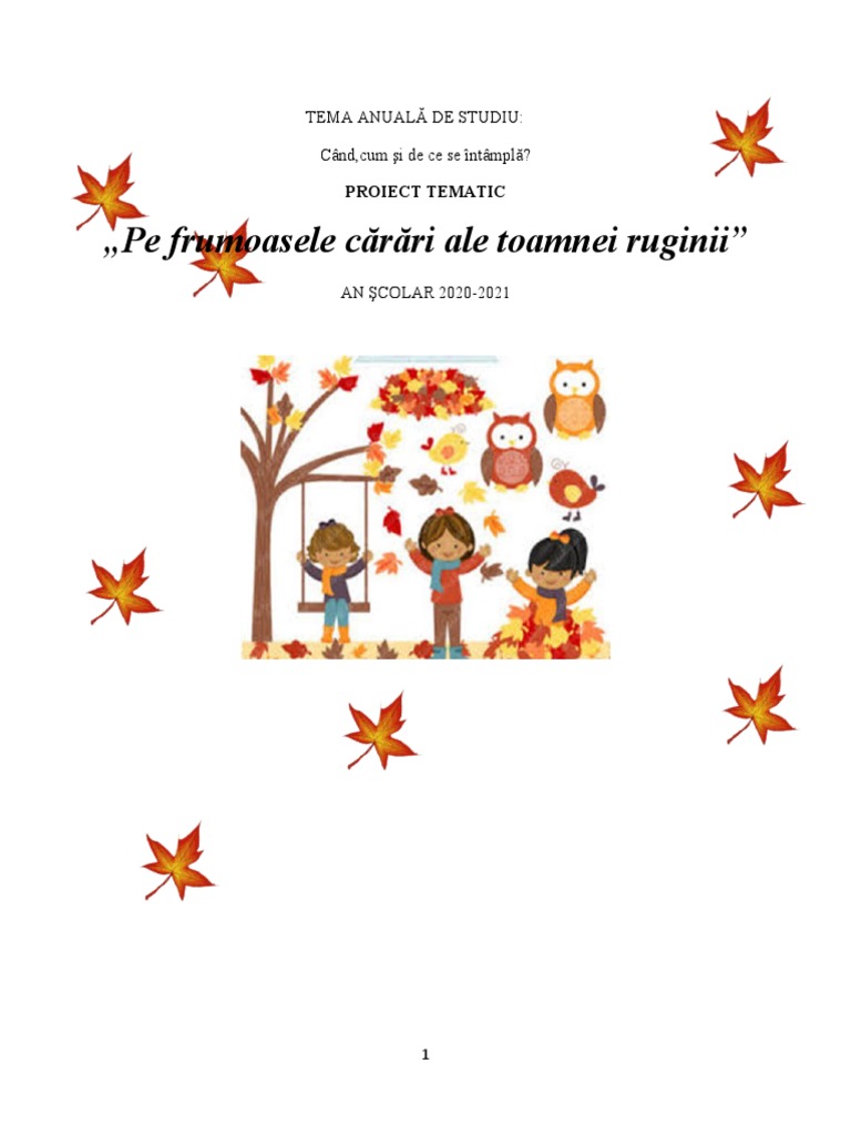 Proiect Tematic Toamna | PDF