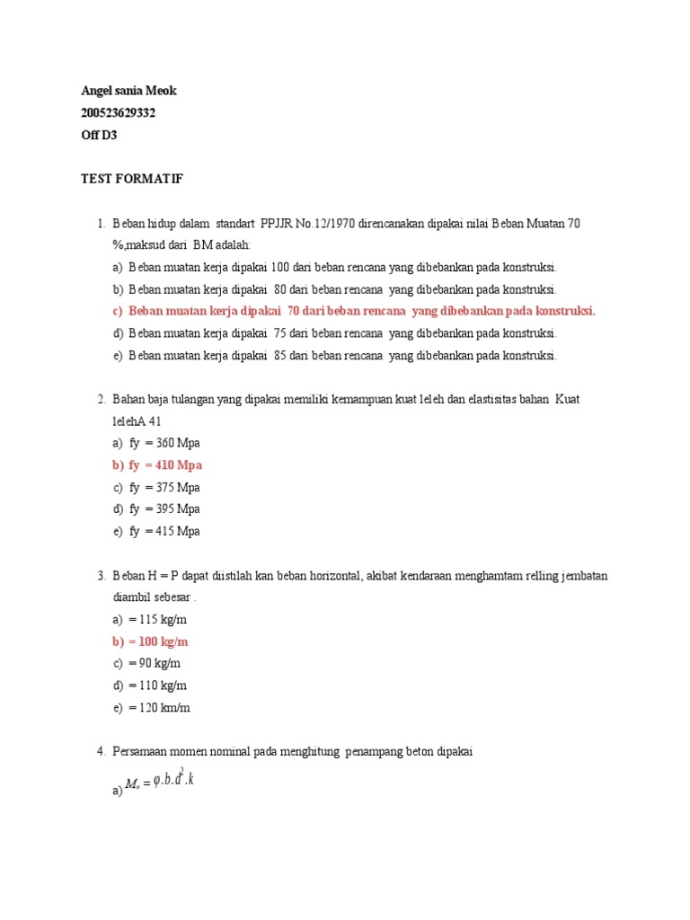 Test Formatif | PDF | Teknologi & Rekayasa