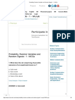 Probability, Random Variables and Random Signals - 1 - MCQs