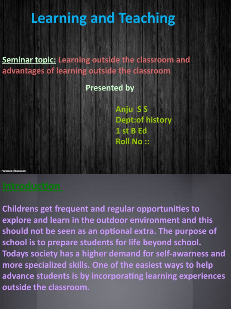 Learning Outside The Class | PDF | Learning | Teachers