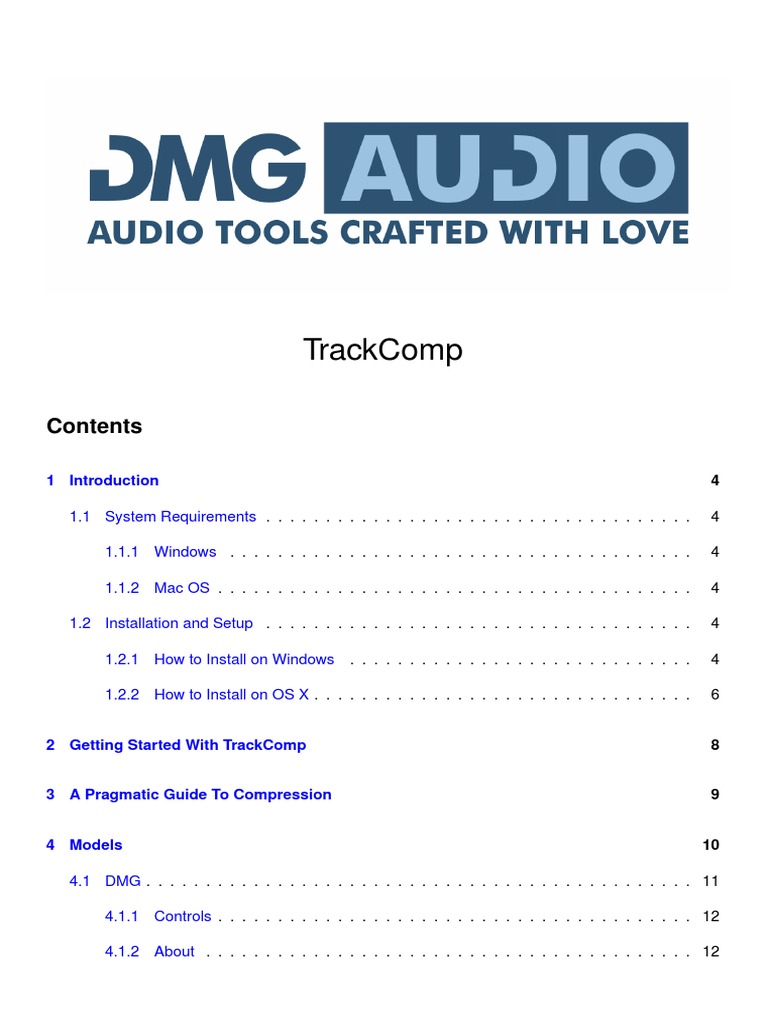 DMGAudio TrackComp Manual PDF Computer Engineering Sound Technology