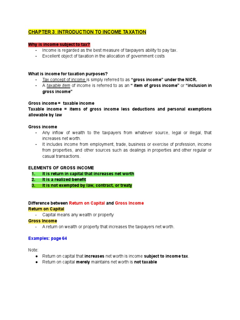 Elements of Gross Income Explained | PDF | Gross Income | Trust Law