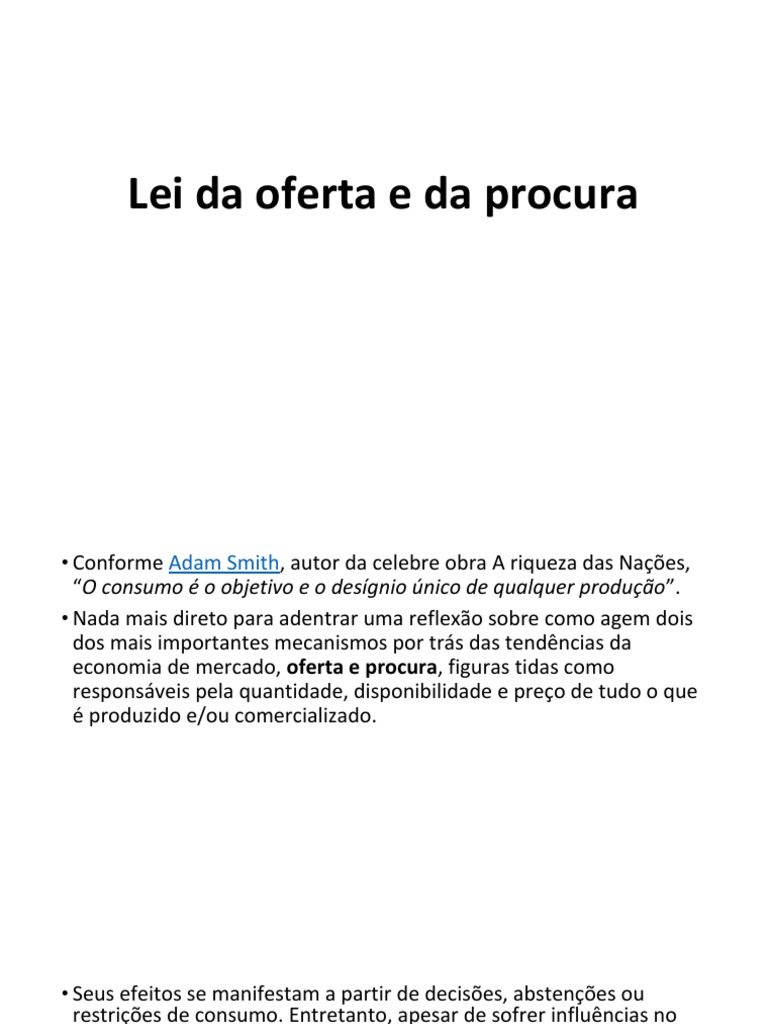 Lei da Oferta e da Procura na Economia | PDF | Demanda | Oferta e procura