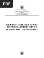 INSET COMPLETION REPORT 2020