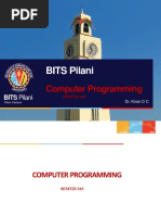 BITS Pilani: Computer Programming