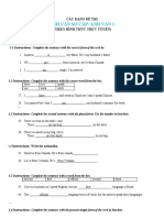 Anh Văn Sơ Cấp/ Anh Văn 1: Các Dạng Đề Thi (Theo Hình Thức Trực Tuyến) 1. Test Formats