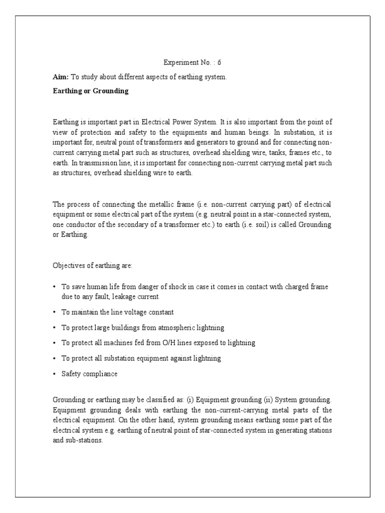Substation Earthing System Design Guide | PDF | Electrical Substation ...
